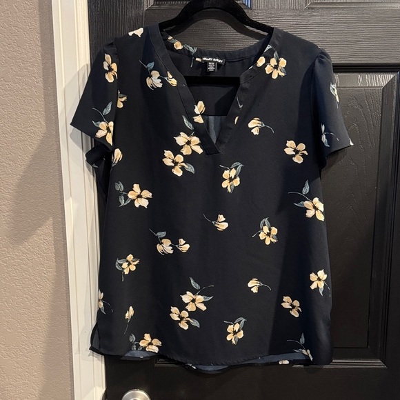 Hilary Radley Tops - Hilary Radley Navy Floral Blouse
